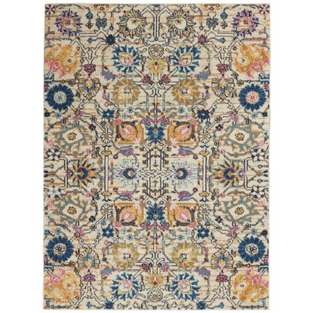 Palacedesigns 5 x 7 ft. Ivory & Multi Color Floral Buds Area Rug PA3661232
